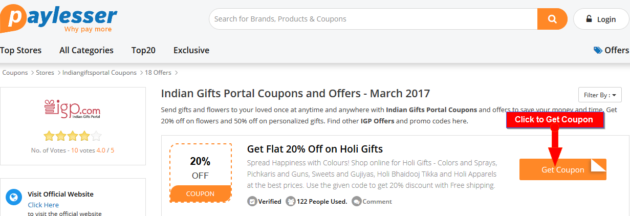 Indian Gifts Portal Offers