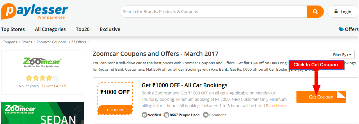 Zoomcar Offers